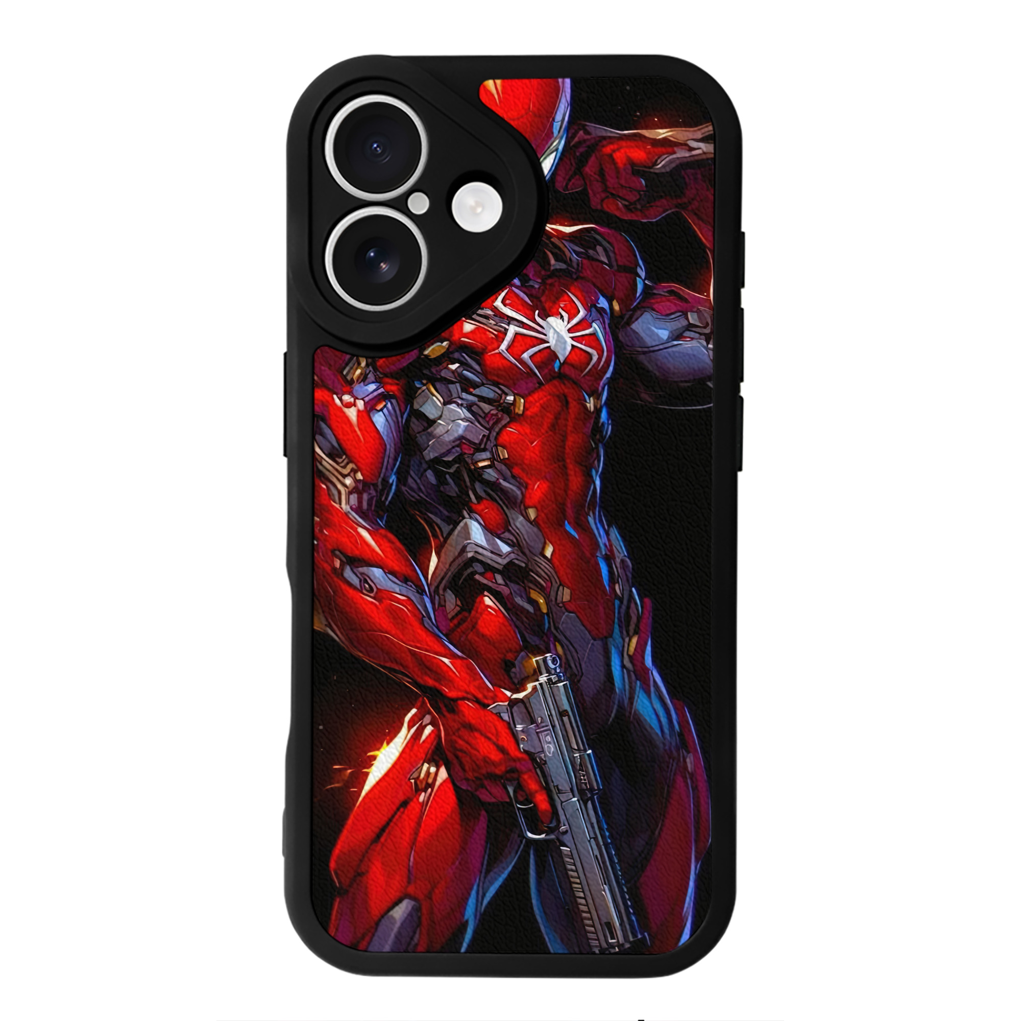 （画像用） Spider Man スパイダーマン 【iPhone 16シリーズ対応】シリコンスマホケース（レザー調） 材質：シリコン